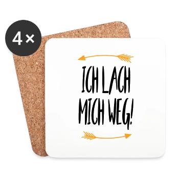 Sprüche Ich lach mich weg - Untersetzer (4er-Set) - Weiß - Vorne