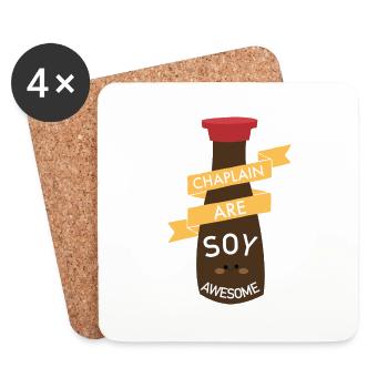 Les aumôniers sont des blagues de jeu de mots drôles mignonnes et mignonnes - Dessous de verre (lot de 4) - blanc - Devant