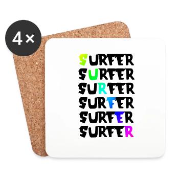 Surfer | Surfen | Wassersport | Sport - Untersetzer (4er-Set) - Weiß - Vorne