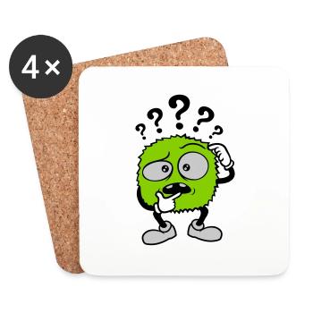 Question mark skeptical face comic - Coasters (set of 4) - white - Front
