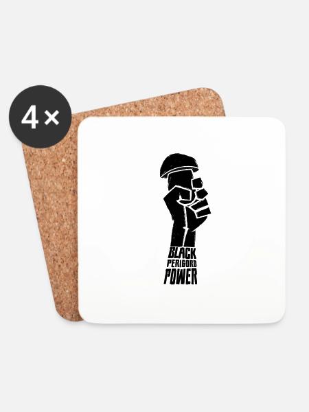 Schwarzer Perigord Power - Untersetzer (4er-Set) - Weiß