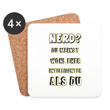 Nerd - Untersetzer (4er-Set) - Weiß - Vorne
