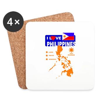 I Love Philippines - Mahal kong Pilipinas - Coasters (set of 4) - white - Front