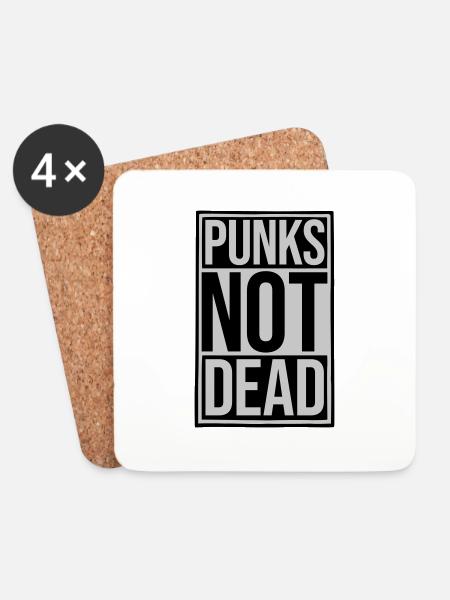 punks not dead quote - Coasters (set of 4) - white