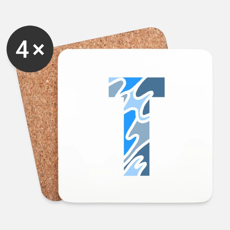 letter T - Untersetzer (4er-Set) - Weiß