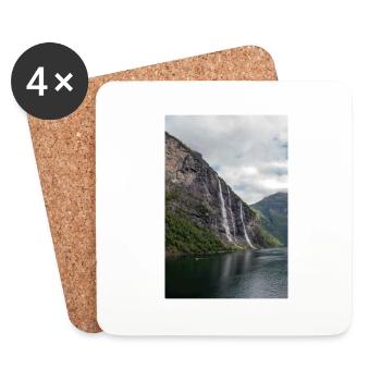 Seven Sisters Waterfall at the Geiranger fjords - Coasters (set of 4) - white - Front