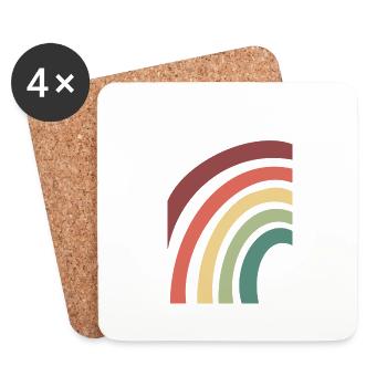 Regenbogen - Untersetzer (4er-Set) - Weiß - Vorne
