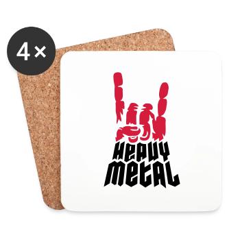 Cool Logo Heavy Metal - Dessous de verre (lot de 4) - blanc - Devant