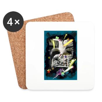 Alsace Art Street22 - Coasters (set of 4) - white - Front