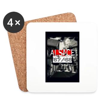 Alsace Old Style - Dessous de verre (lot de 4) - blanc - Devant