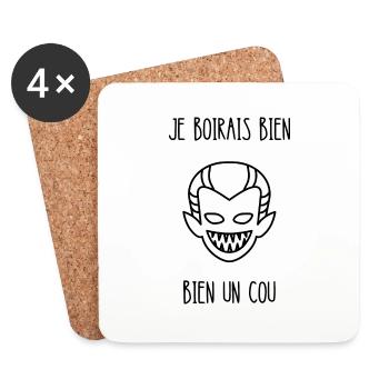 je boirais bien un cou - Dessous de verre (lot de 4) - blanc - Devant