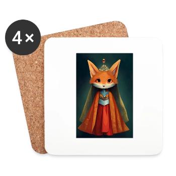 La princesse renarde - Dessous de verre (lot de 4) - blanc - Devant