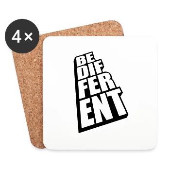 Soyez différent Logo Design - Dessous de verre (lot de 4) - blanc - Devant