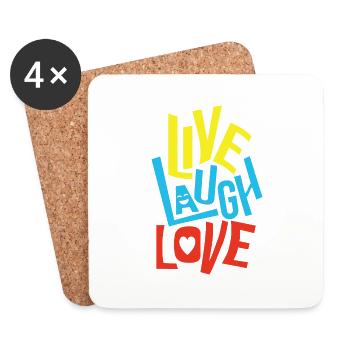 Live Laugh Love - Untersetzer (4er-Set) - Weiß - Vorne
