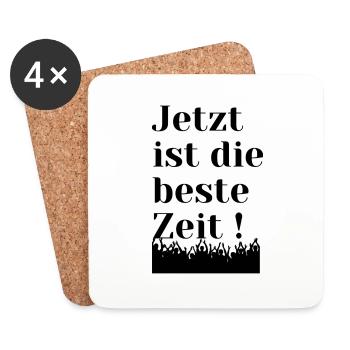 Jetzt , nicht morgen - Untersetzer (4er-Set) - Weiß - Vorne