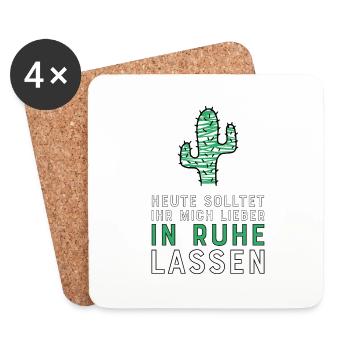 Lustige Sprüche für Kollegen und Schüler - Untersetzer (4er-Set) - Weiß - Vorne