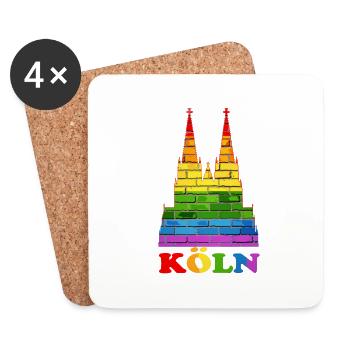 LGBT Cologne Gay Pride - Dessous de verre (lot de 4) - blanc - Devant