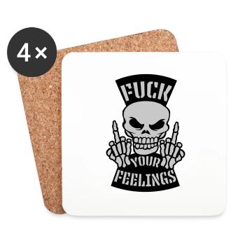 fuck your feelings citation - Dessous de verre (lot de 4) - blanc - Devant