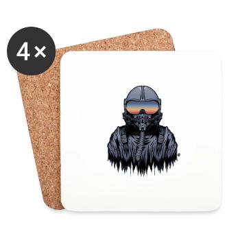 Pilote de chasse - Dessous de verre (lot de 4) - blanc - Devant