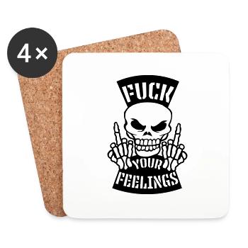 Citation fuck your feelings - Dessous de verre (lot de 4) - blanc - Devant