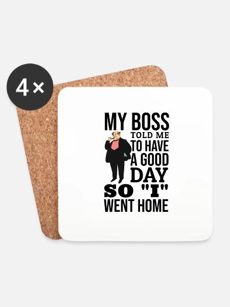 My Boss - Coasters (set of 4) - white