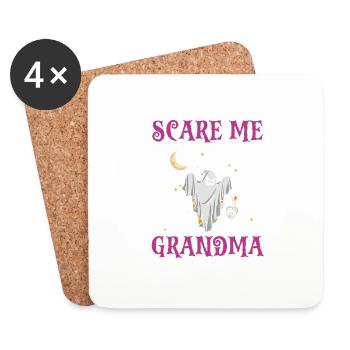 Tu ne peux pas me faire peur, je suis une grand-mère fantôme drôle - Dessous de verre (lot de 4) - blanc - Devant