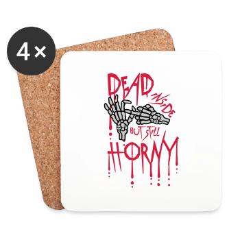 dead inside but horny - Untersetzer (4er-Set) - Weiß - Vorne