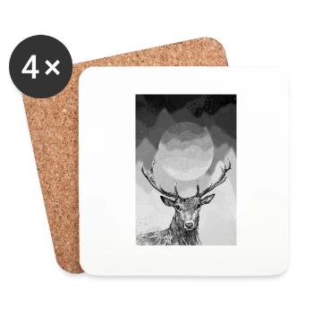 Deer - Coasters (set of 4) - white - Front