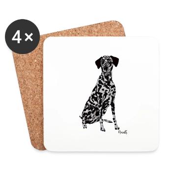Beautiful Dalmatian dog - Coasters (set of 4) - white - Front