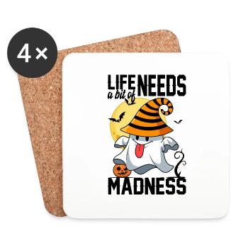 Life Needs A Bit Of Madness - Coasters (set of 4) - white - Front