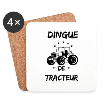 Dingue de tracteur - Dessous de verre (lot de 4) - blanc - Devant
