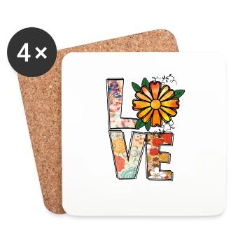Proud Mom Mother MomMy Life's Work Kids Child - Coasters (set of 4) - white - Front