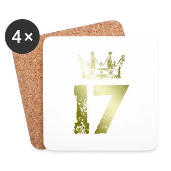 17 Couronne numérique - Dessous de verre (lot de 4) - blanc - Devant