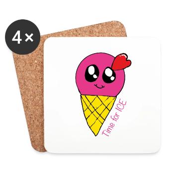 Bébé de glace - Dessous de verre (lot de 4) - blanc - Devant