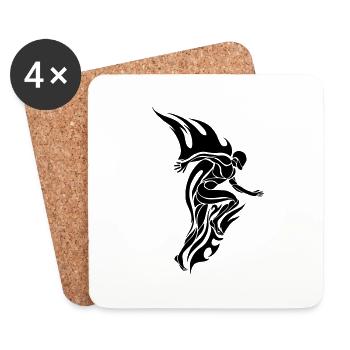 Run Tribal Runner Marathon - Coasters (set of 4) - white - Front