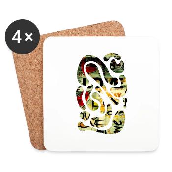 Style graffiti Splash hip hop couleurs peintre couleur - Dessous de verre (lot de 4) - blanc - Devant