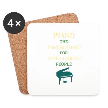 Piano Instrument For Intelligent People Yellow - Untersetzer (4er-Set) - Weiß - Vorne