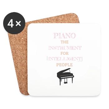 Piano Instrument For Intelligent People Retro Pink - Untersetzer (4er-Set) - Weiß - Vorne