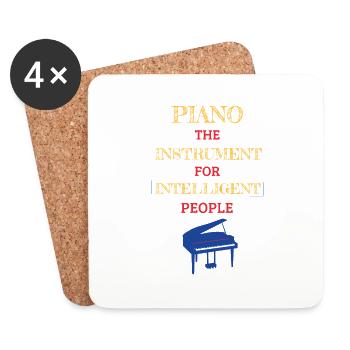 Instrument de piano pour personnes intelligentes Orange - Dessous de verre (lot de 4) - blanc - Devant