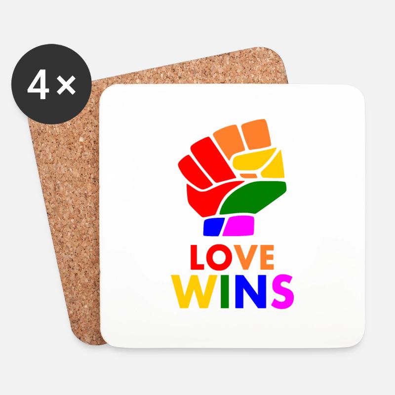 Love wins - Untersetzer (4er-Set) - Weiß