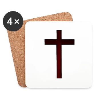 Christian Cross Trust in God Jesus 01 - Coasters (set of 4) - white - Front