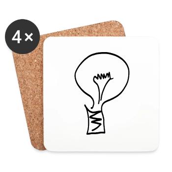 Light - Bulb - Coasters (set of 4) - white - Front