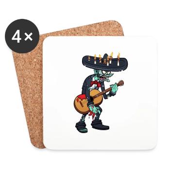 Day Of The Dead Zombie Mariachi - Coasters (set of 4) - white - Front