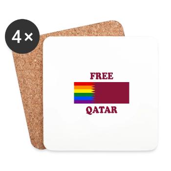 Free Qatar Design - Untersetzer (4er-Set) - Weiß - Vorne