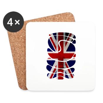 England UK London British English United Kingdom - Coasters (set of 4) - white - Front