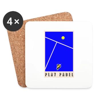 Padel - Geschenk für Padel-Liebhaber - Untersetzer (4er-Set) - Weiß - Vorne