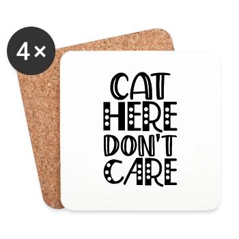 Katze hier egal - Untersetzer (4er-Set) - Weiß - Vorne