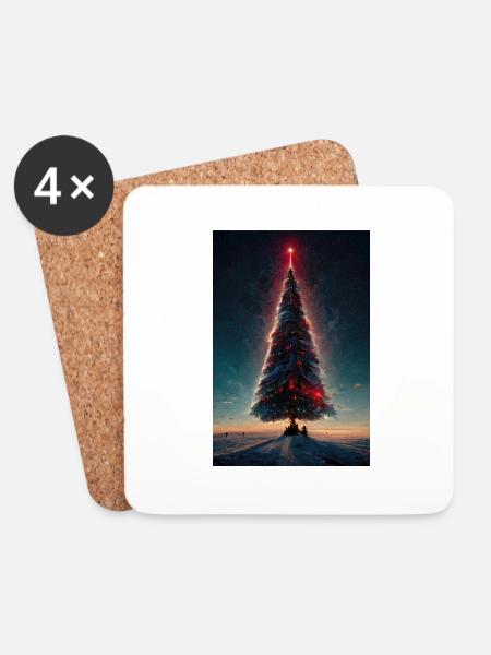 Weihnachten 9 - Untersetzer (4er-Set) - Weiß