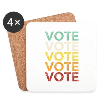 Vote Vote Vote Vote Vote - Coasters (set of 4) - white - Front
