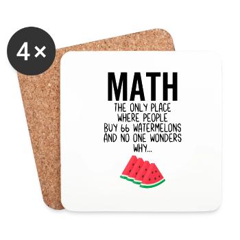 Mathematik Der einzige Ort, an dem Menschen 66 Wassermelonen kaufen - Untersetzer (4er-Set) - Weiß - Vorne